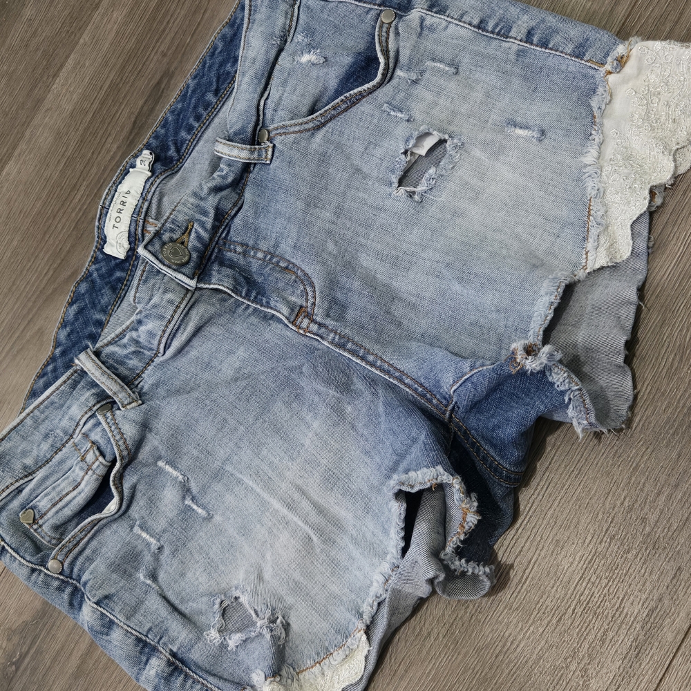 Distressed Denim Shorts